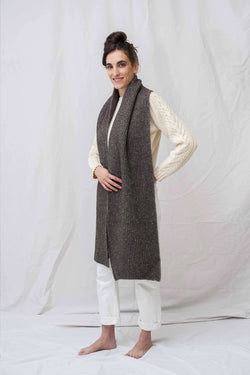 CAMILLE Scarf - 50% Spanish Merino Wool & 50% Yack - Cruelty Free Wool - Super Soft Scarf in Brown - L'Envers