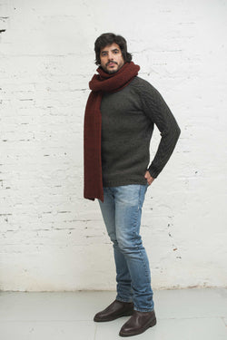 CAMILLE Super Soft Red Scarf- 100% Cruelty Free Wool - Unisex Scarf - L'Envers