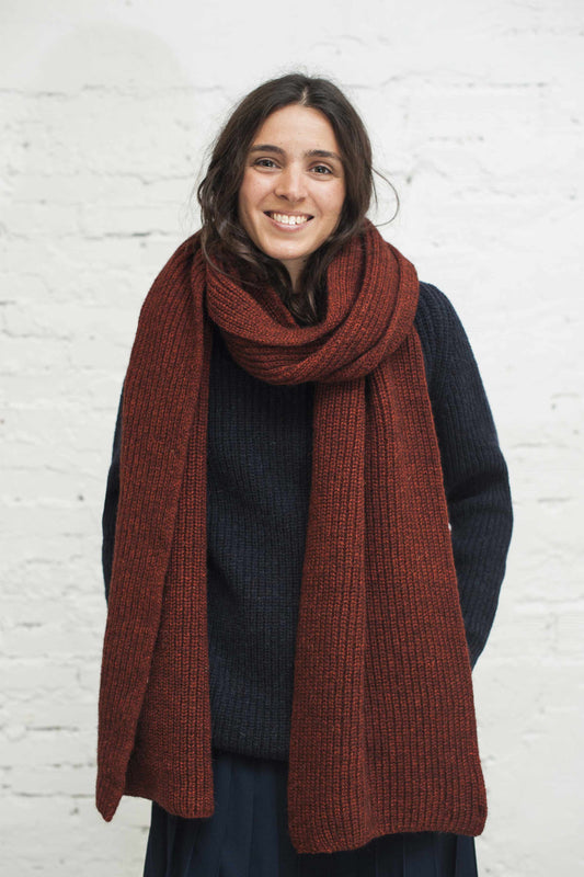 CAMILLE Super Soft Red Scarf- 100% Cruelty Free Wool - L'Envers