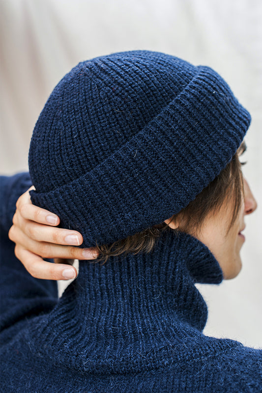 Merino Wool Knit Beanie Hat