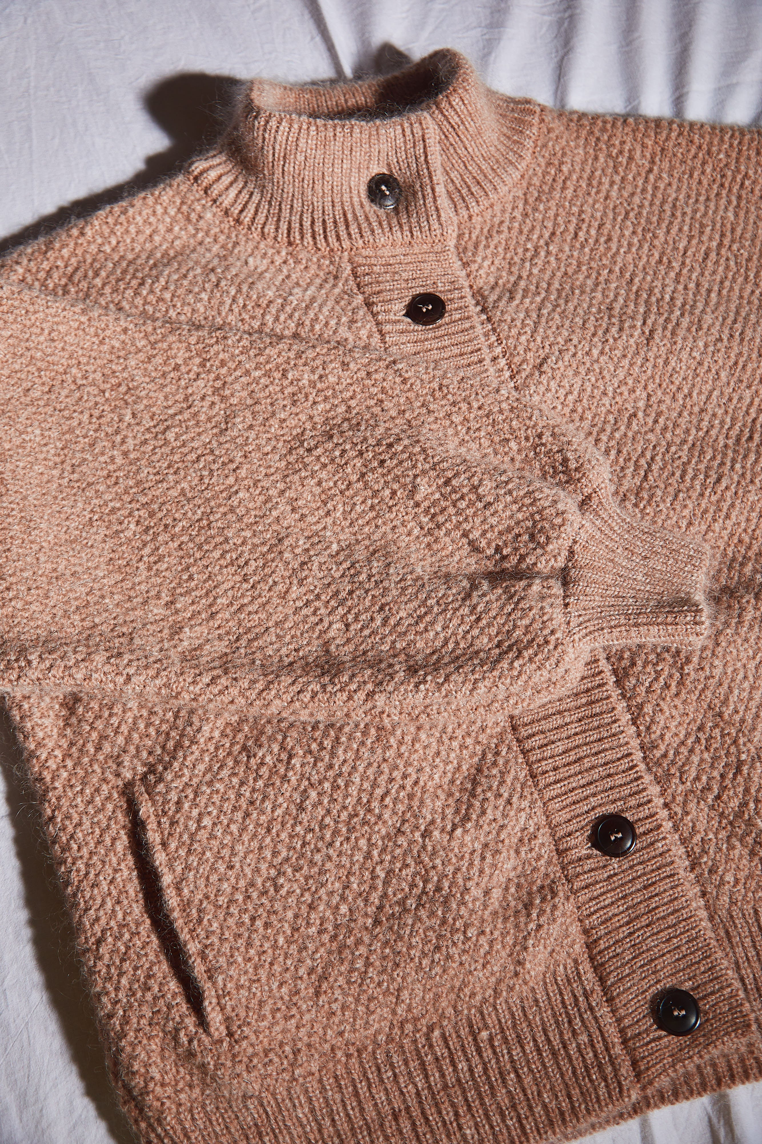  Veste en laine GEORGE - 100% Laine mérinos sans cruauté en rose clair - Veste en laine mérinos espagnole - L'Envers