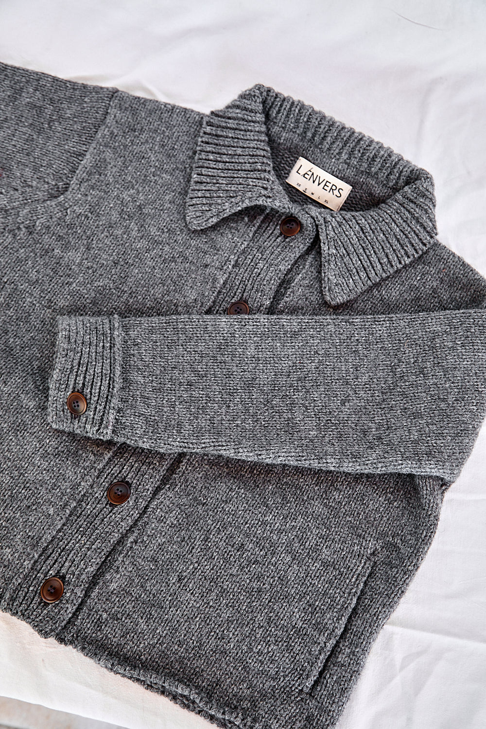 CALAMITY Veste en laine mérinos - Gris cendré