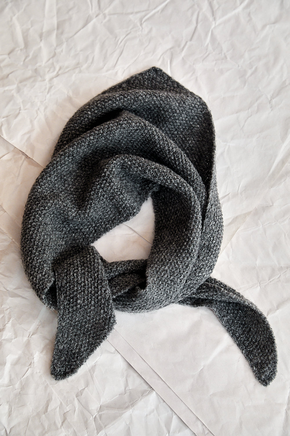 Bandana HORTENSE en laine mérinos - Gris cendré