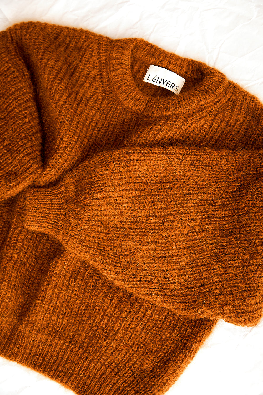 LUCIE Pull à manches chauve-souris en laine mohair - Ambre