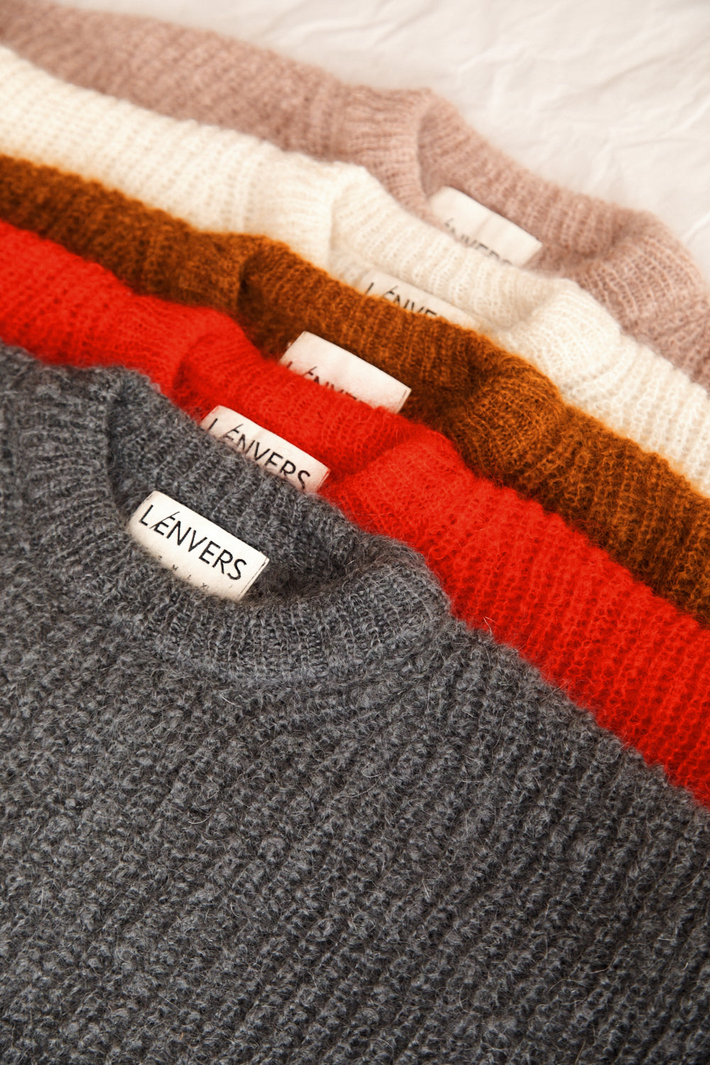LUCIE Pull à manches chauve-souris en laine mohair - Ambre