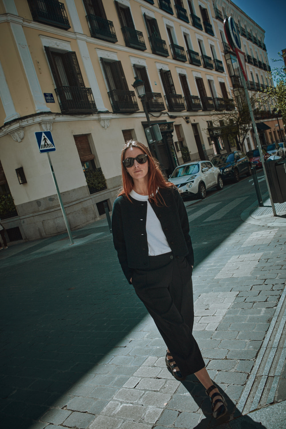EMILIE Veste courte en coton bio - Noir