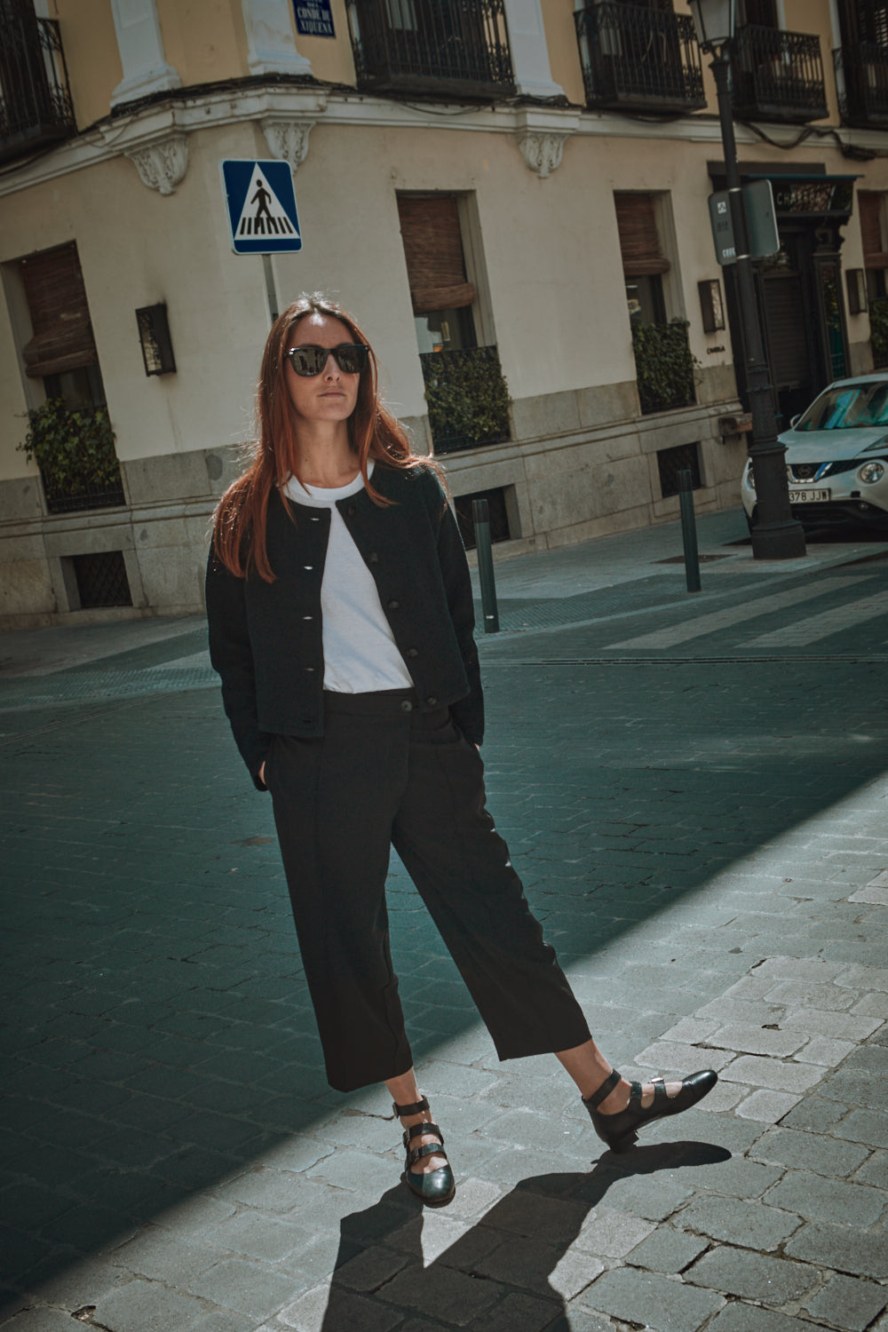 EMILIE Veste courte en coton bio - Noir