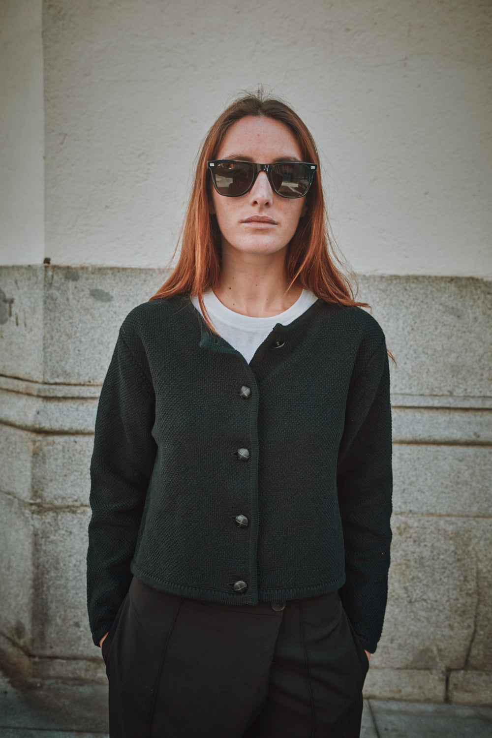 EMILIE Veste courte en coton bio - Noir | L'Envers