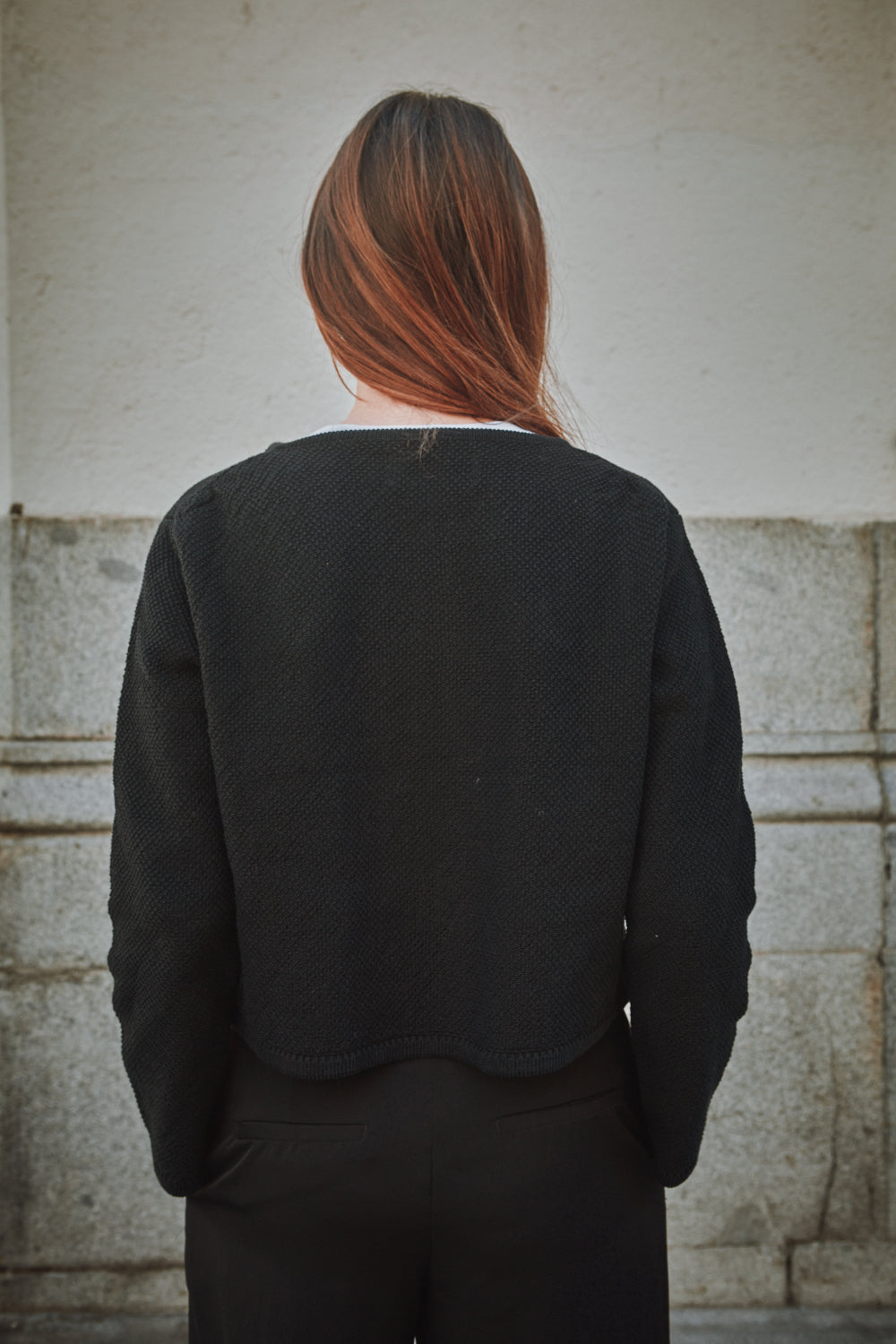 EMILIE Veste courte en coton bio - Noir