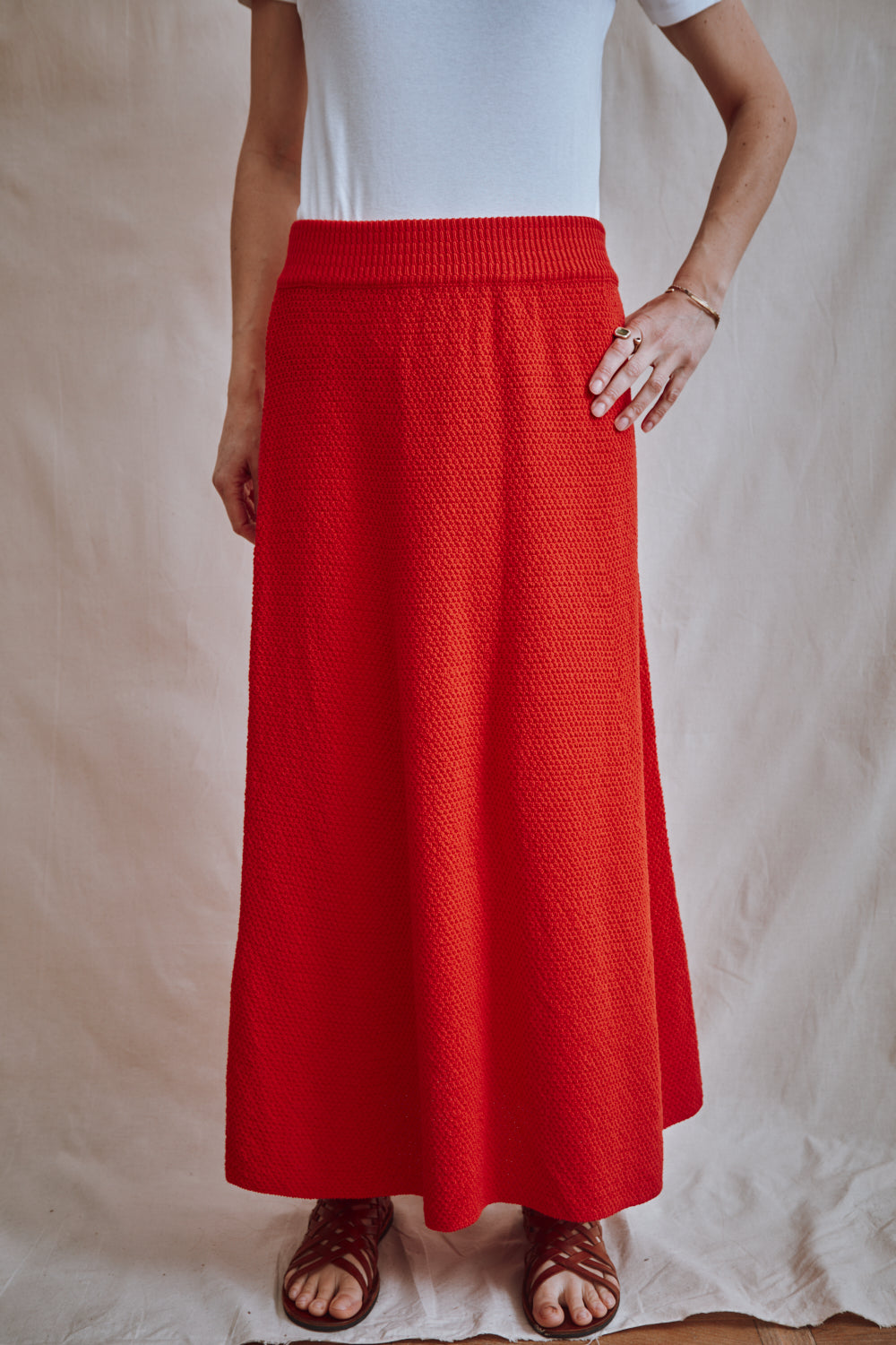 Article #335 - Jupe longue GILDA en coton biologique - Rouge