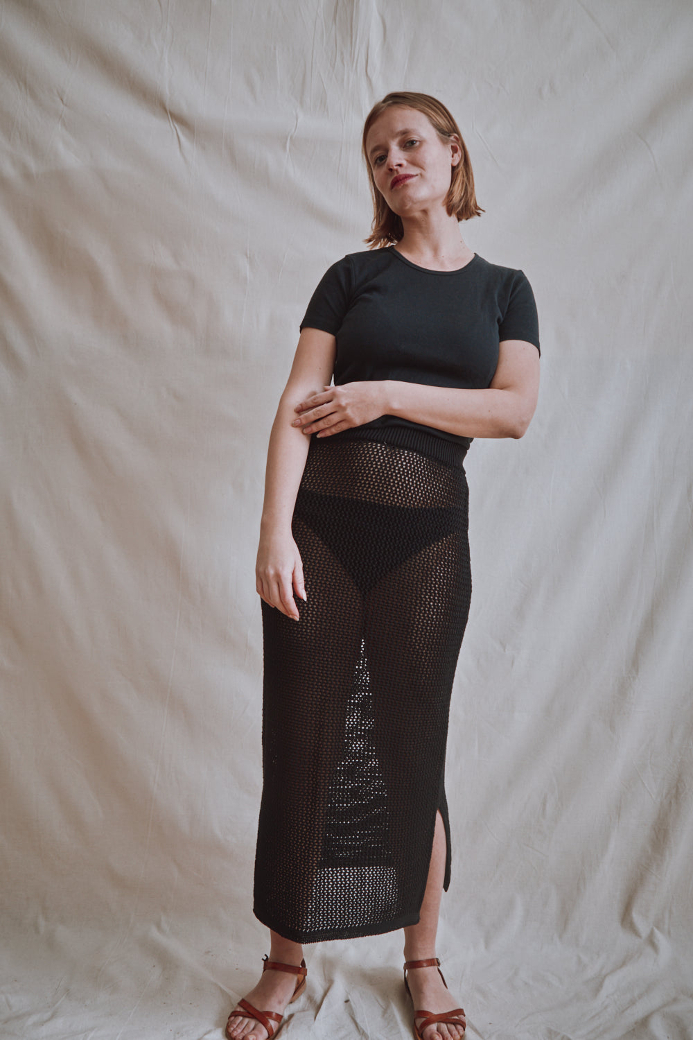 Article #420 - Jupe longue AMAIA en coton biologique - Noir