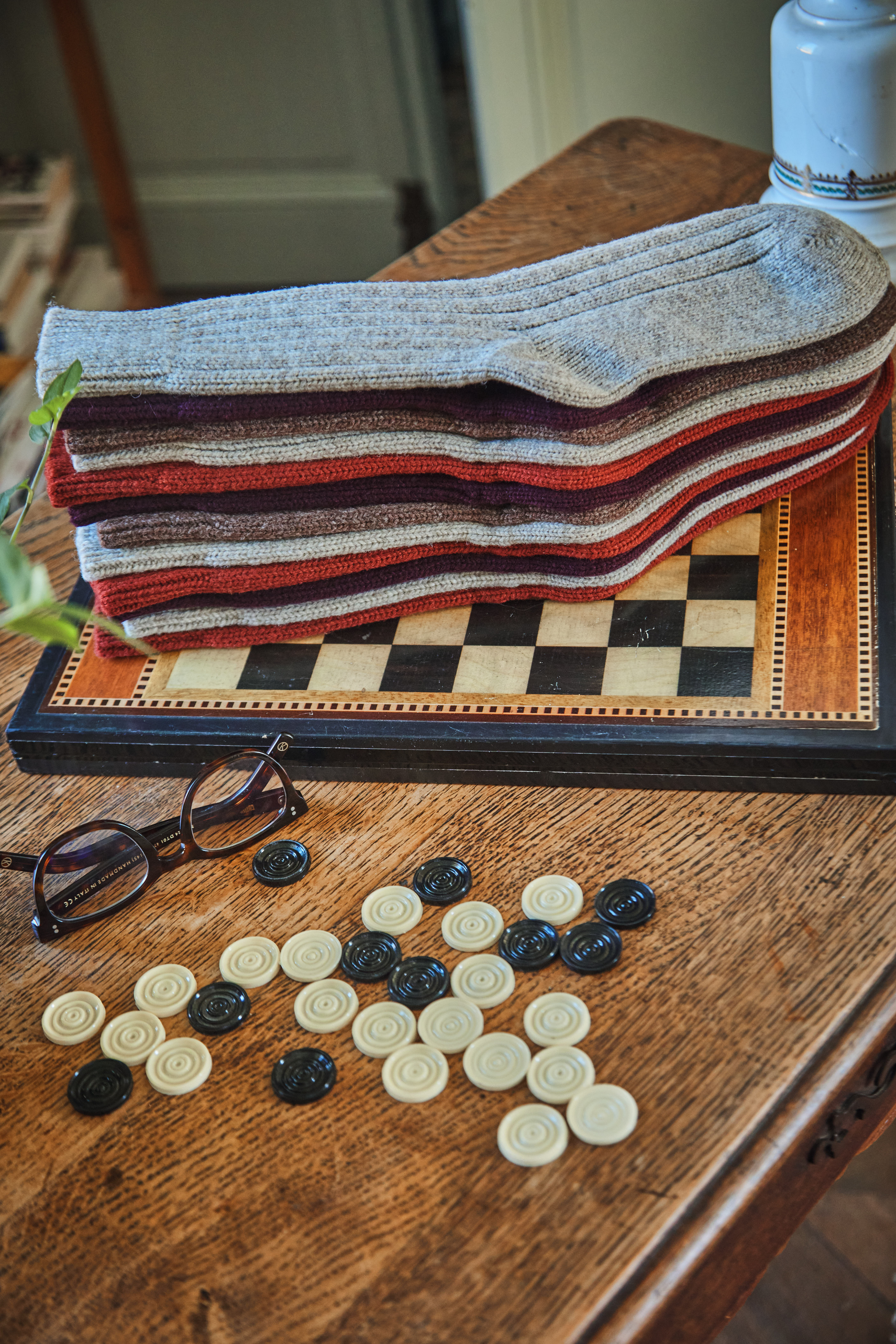 Chaussettes en laine BERTHE - Chocolat - chaussettes durables - L'envers