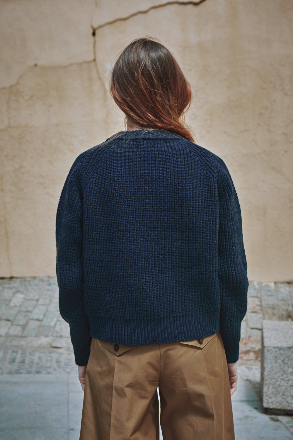 AGNÈS Pull raglan en laine mérinos - Marine