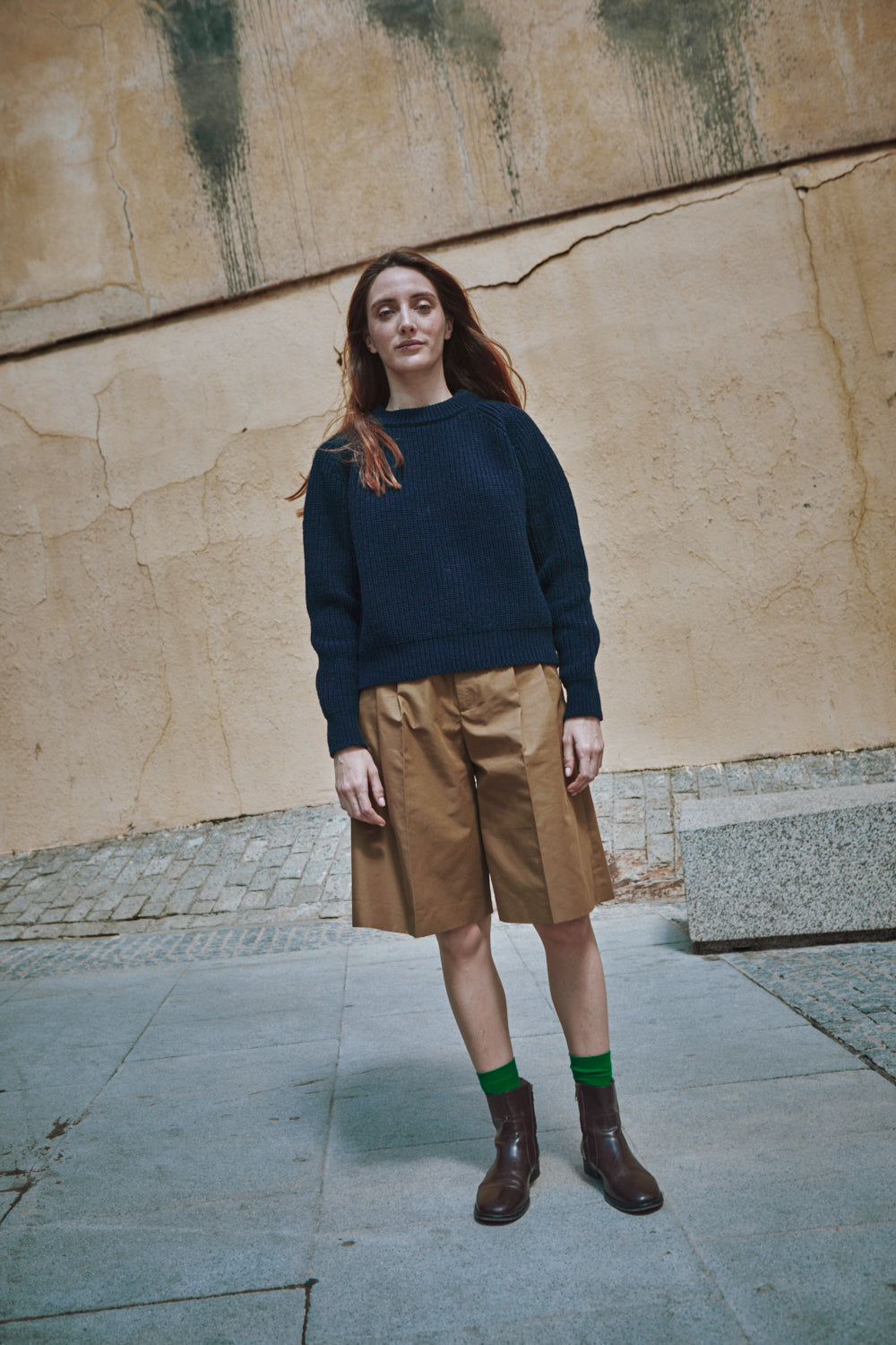 AGNÈS Pull raglan en laine mérinos - Marine