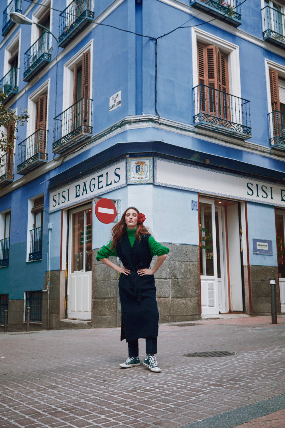 ALICIA Robe col V par Alice Roca x L'Envers - Bleu marine