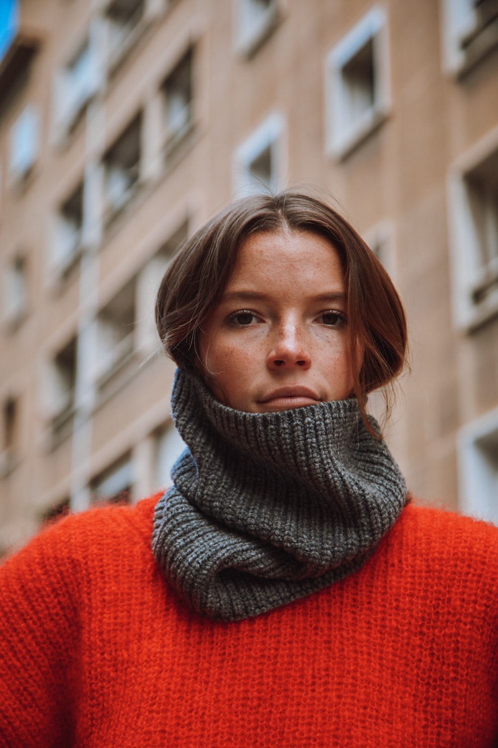 AMANDINE Écharpe en laine mérinos - Gris cendré - Cardigan espagnol en laine mérinos - L'Envers