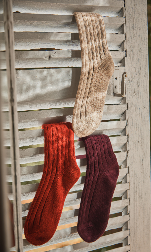 Chaussettes en laine BERTHE - Beige - chaussettes en laine durable