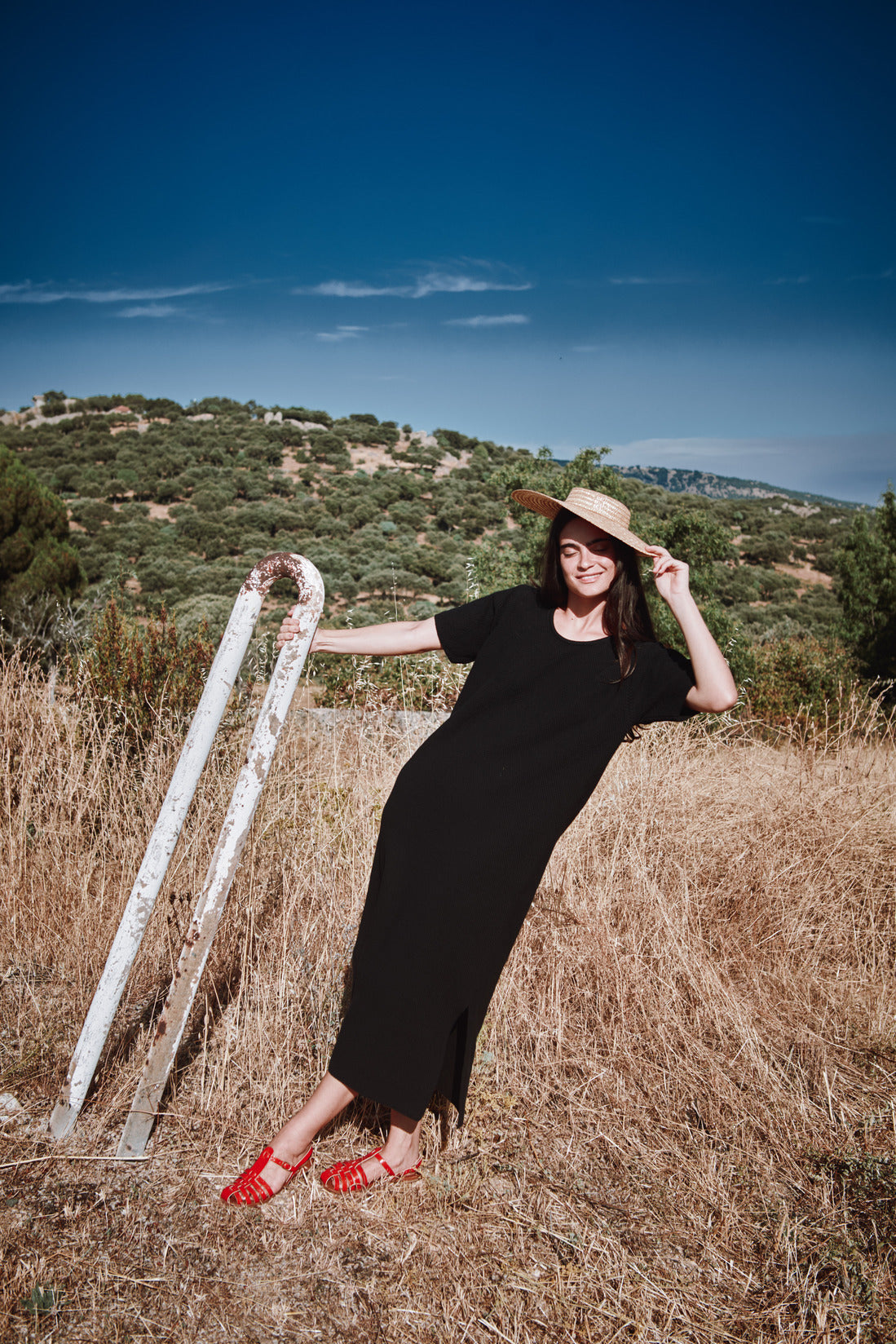 CARLA Robe t-shirt en coton bio - Noir - L'ENVERS