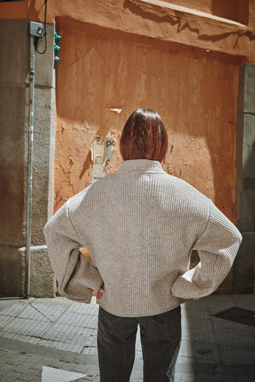 DELPHINE Veste Manches en laine mérinos - Beige