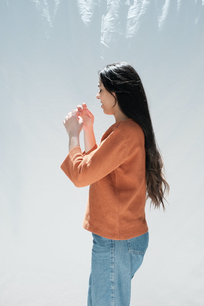 Article #120 - Top MARGUERITE en coton - Ochre