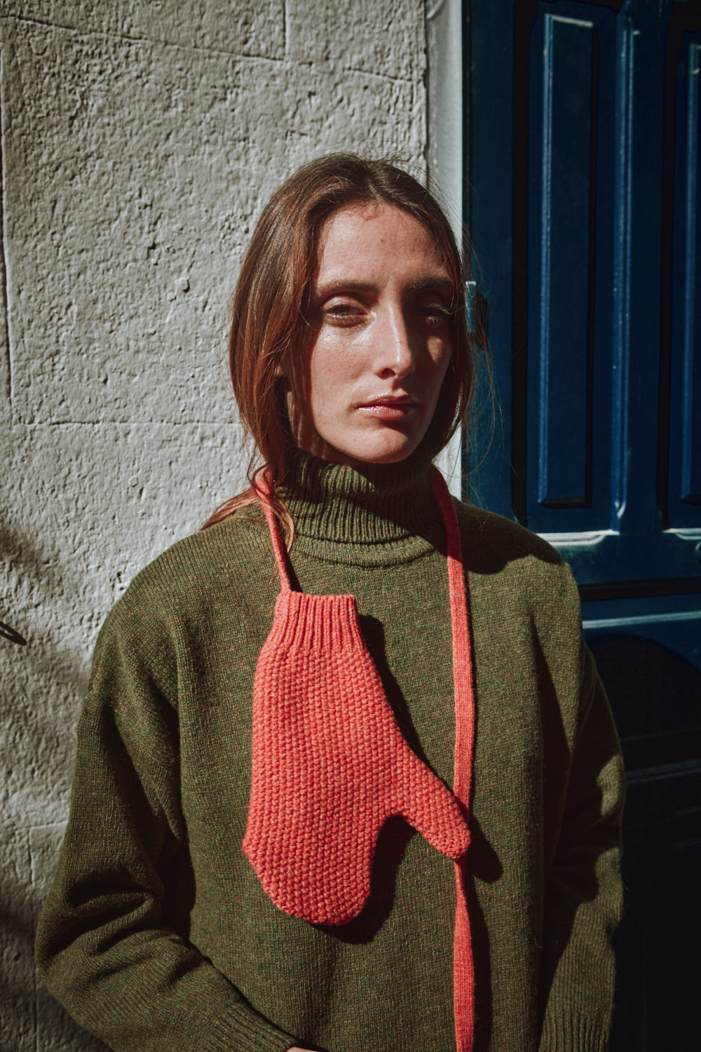 Moufles en laine ELENA - Corail