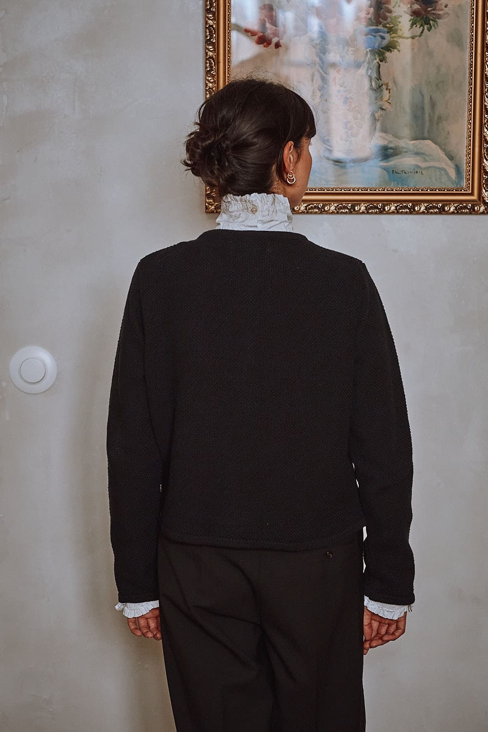 EMILIE Veste courte en coton bio - Noir | L'Envers