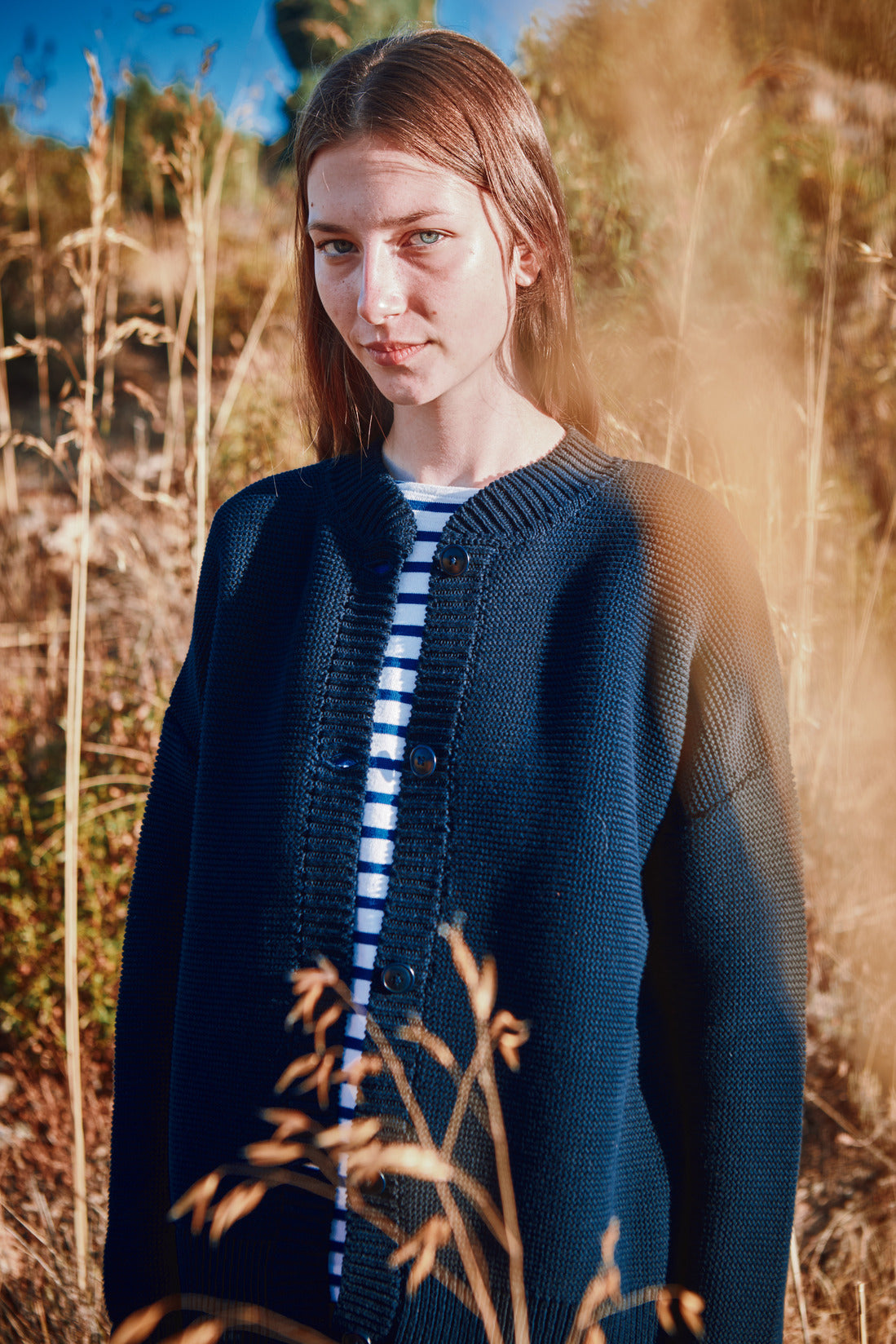 ESTELLE Veste teddy en coton biologique - Bleu marine