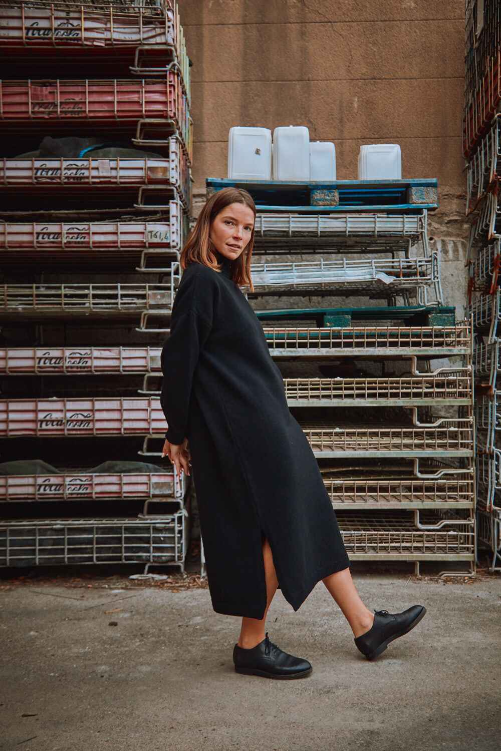 FREYA Robe en laine mérinos, noire - 100% Laine mérinos sans cruauté - L'Envers