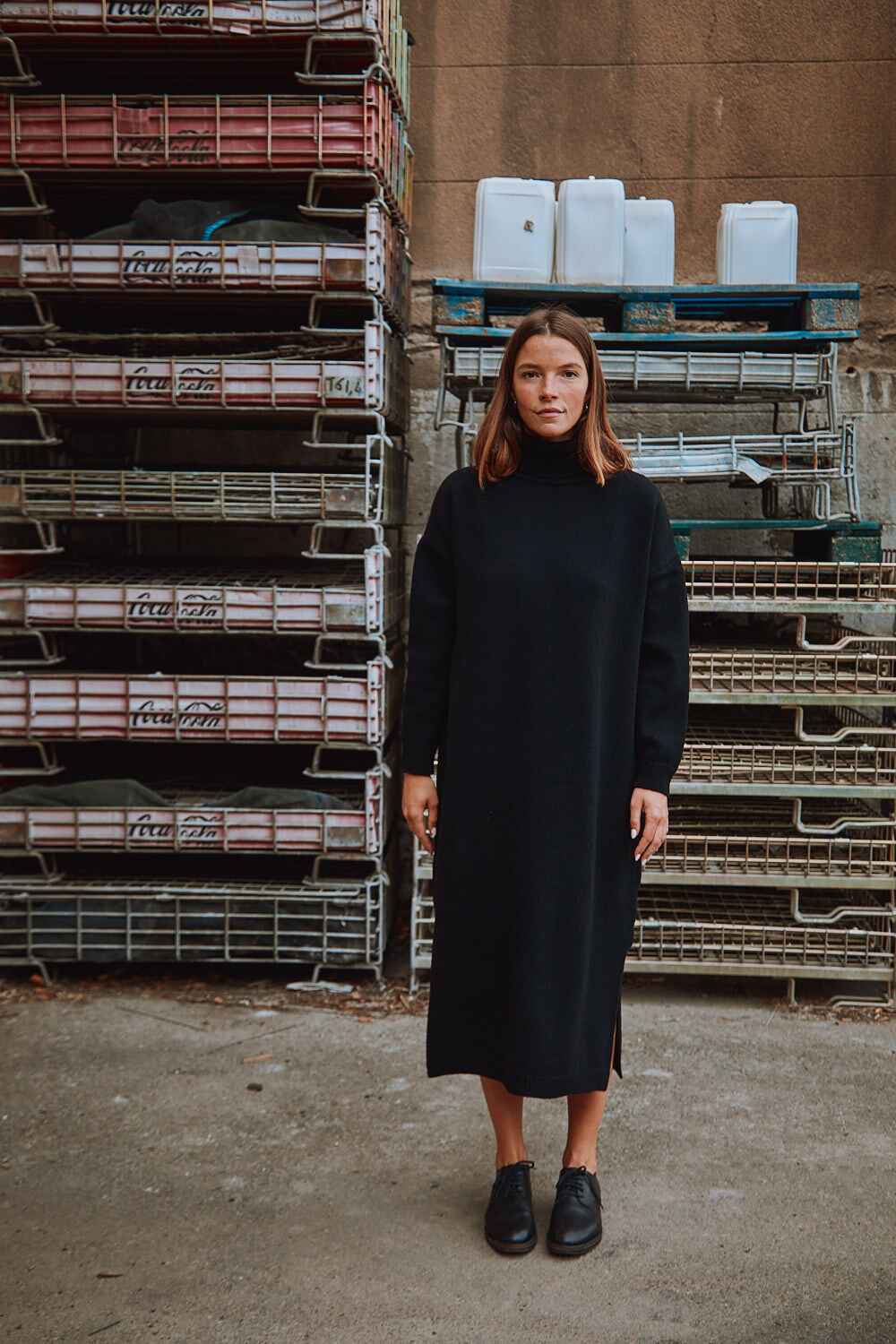 FREYA Robe en laine mérinos, noire - 100% Laine mérinos sans cruauté - L'Envers