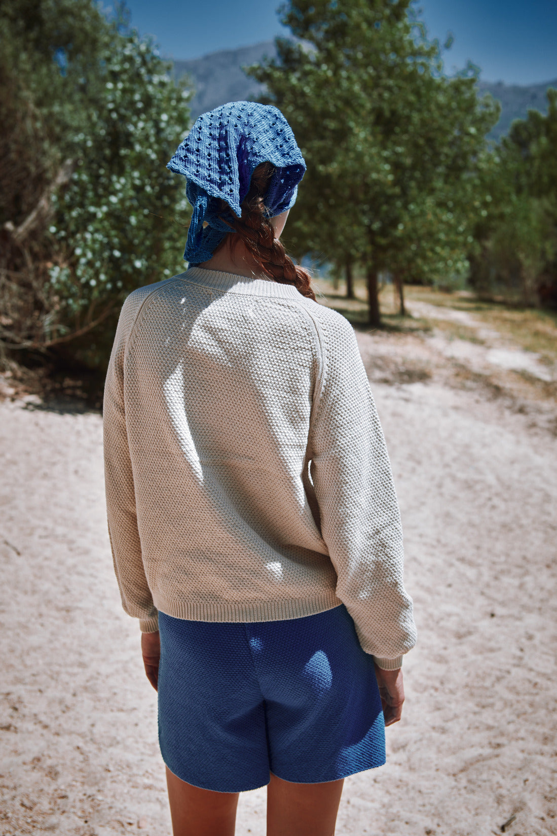 GABY Cardigan à manches bouffantes en coton bio - Écru