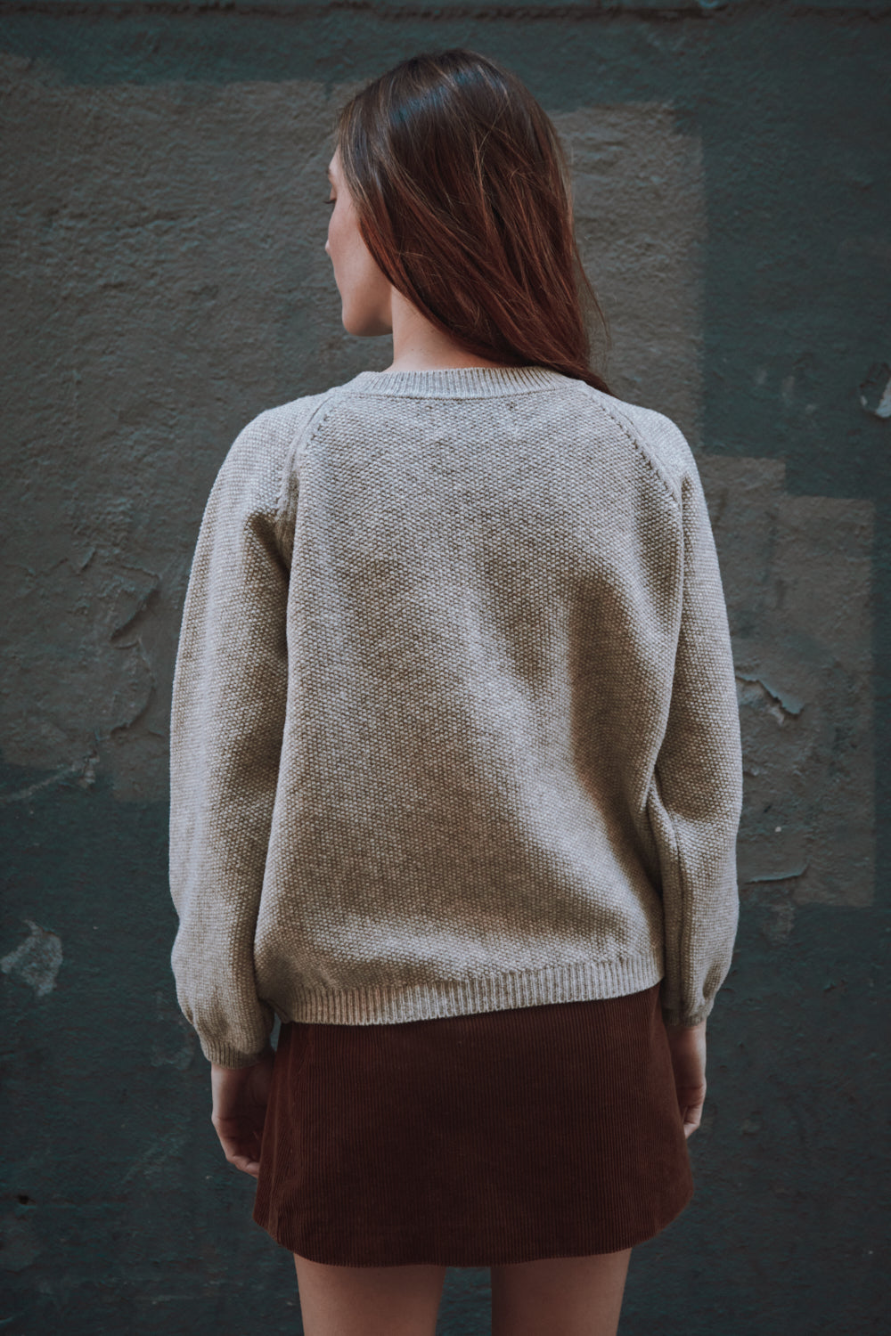 GABY Cardigan Manches en laine mérinos - Beige