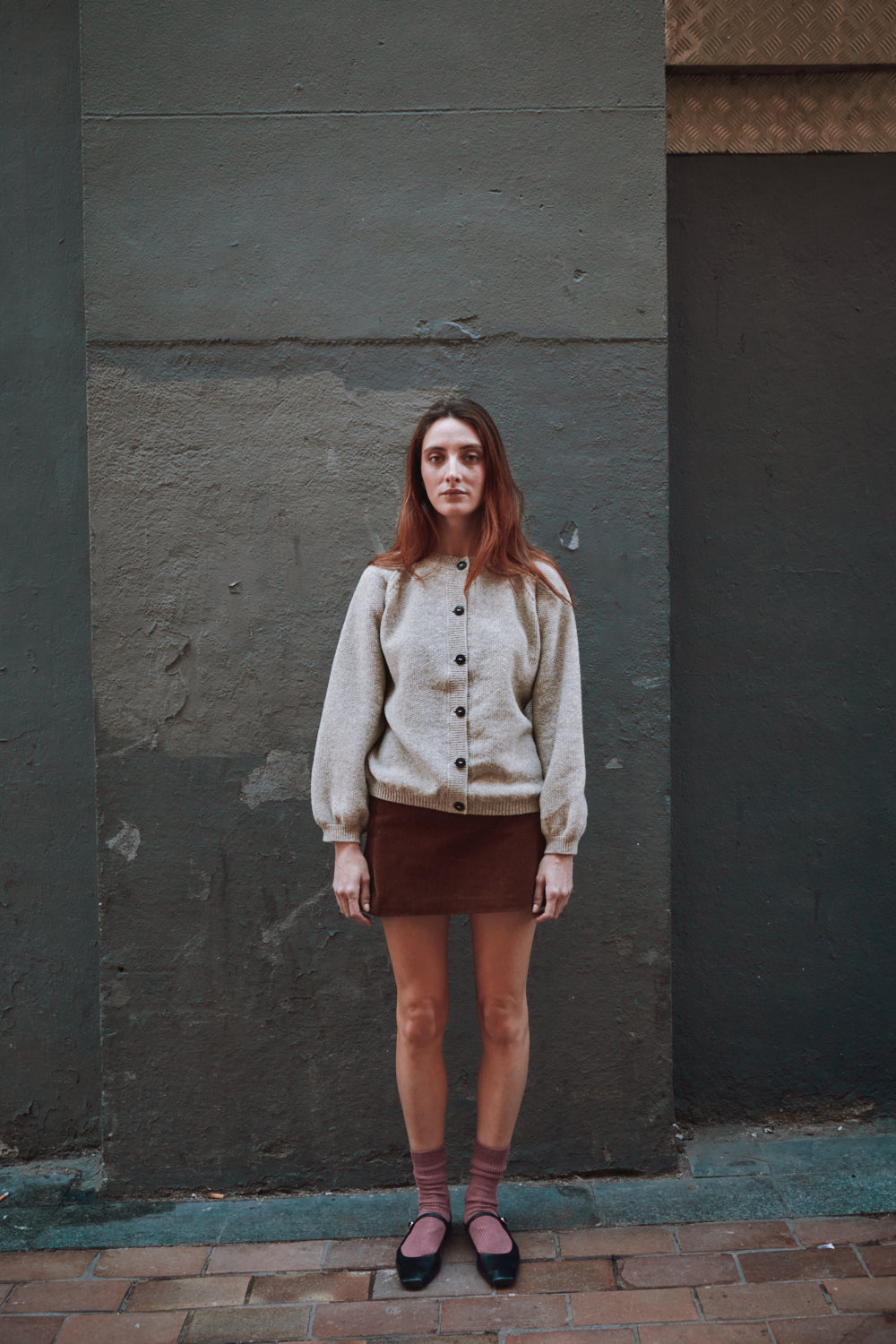GABY Cardigan Manches en laine mérinos - Beige
