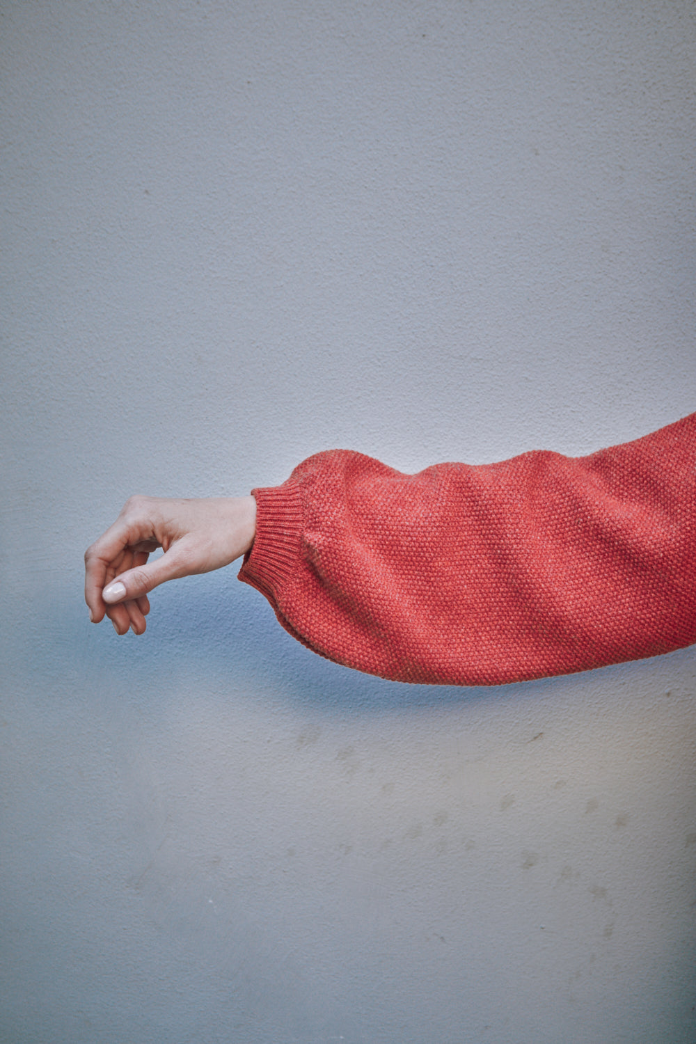GABY Cardigan Manches en laine mérinos - Corail