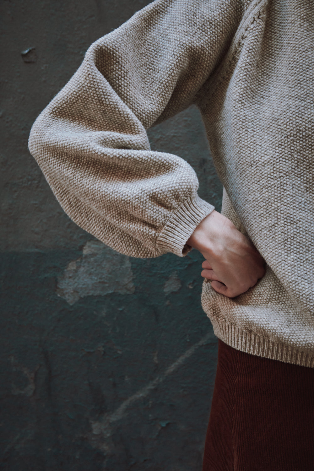 GABY Cardigan Manches en laine mérinos - Beige