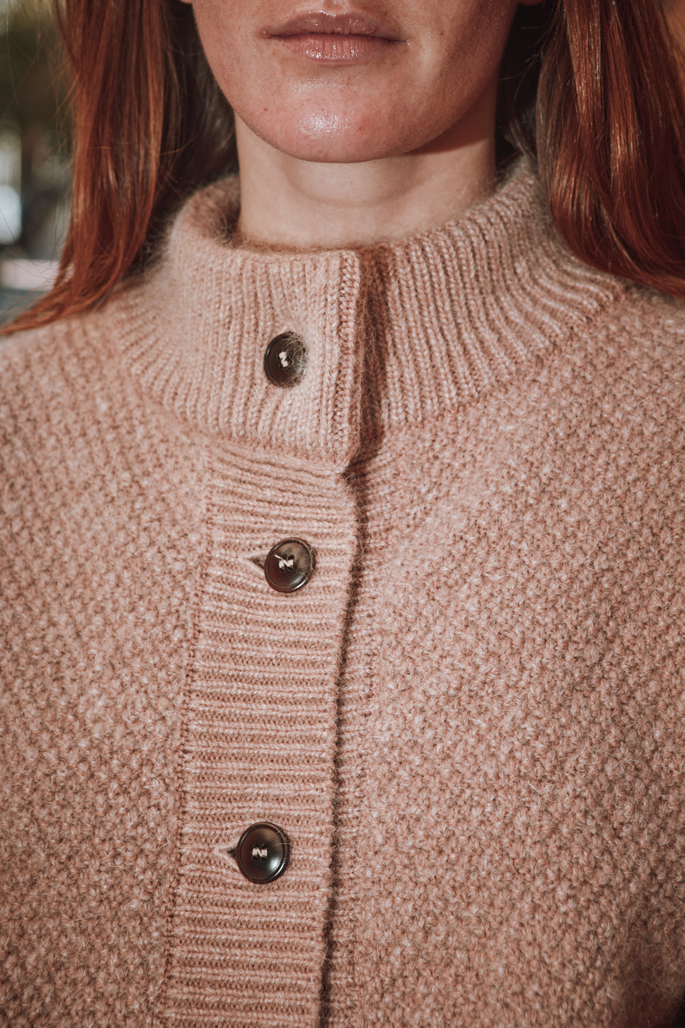Veste en laine GEORGE - 100% Laine mérinos sans cruauté en rose clair - Veste en laine mérinos espagnole - L'Envers