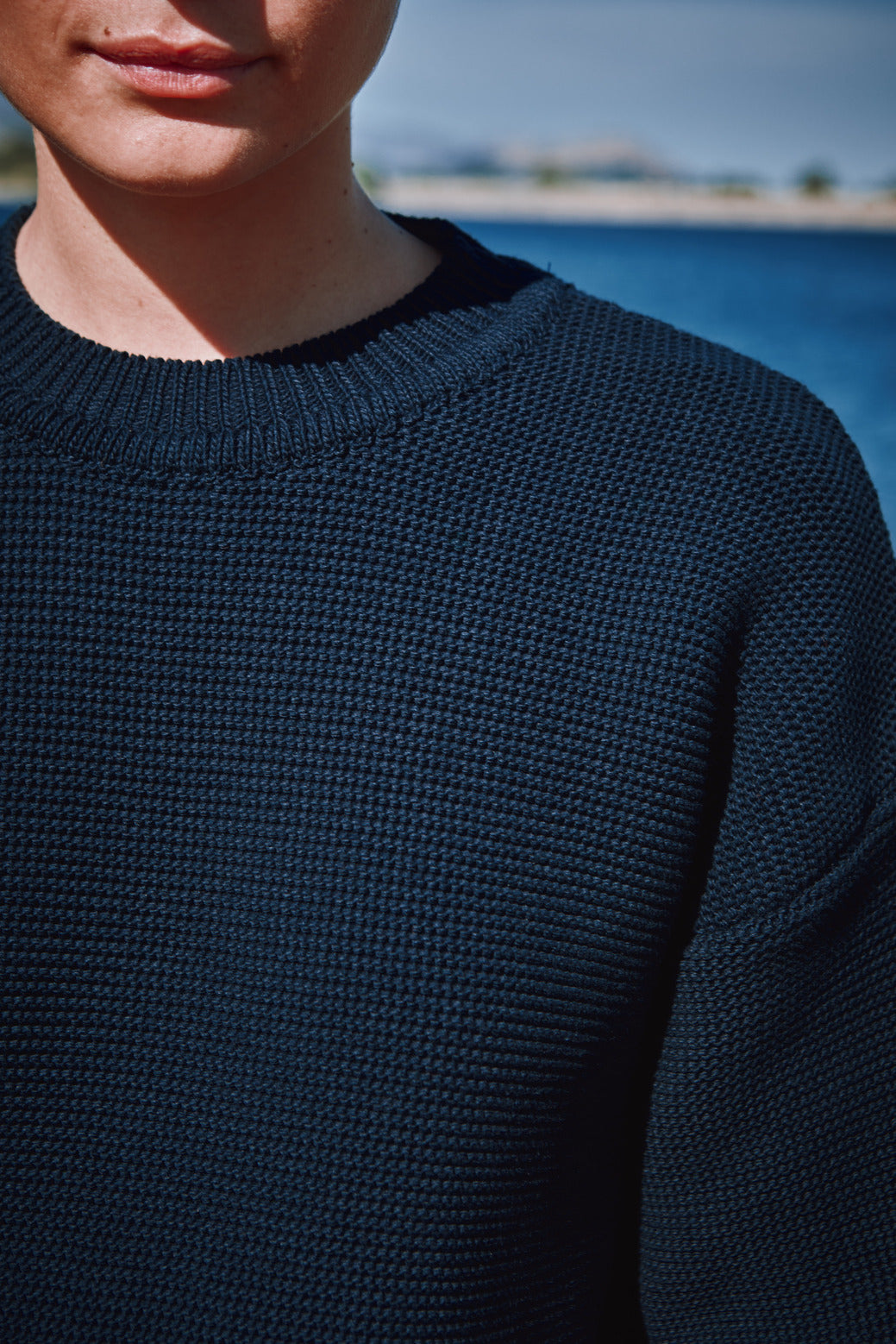 T-shirt oversize GERALDINE en coton biologique - Bleu marine