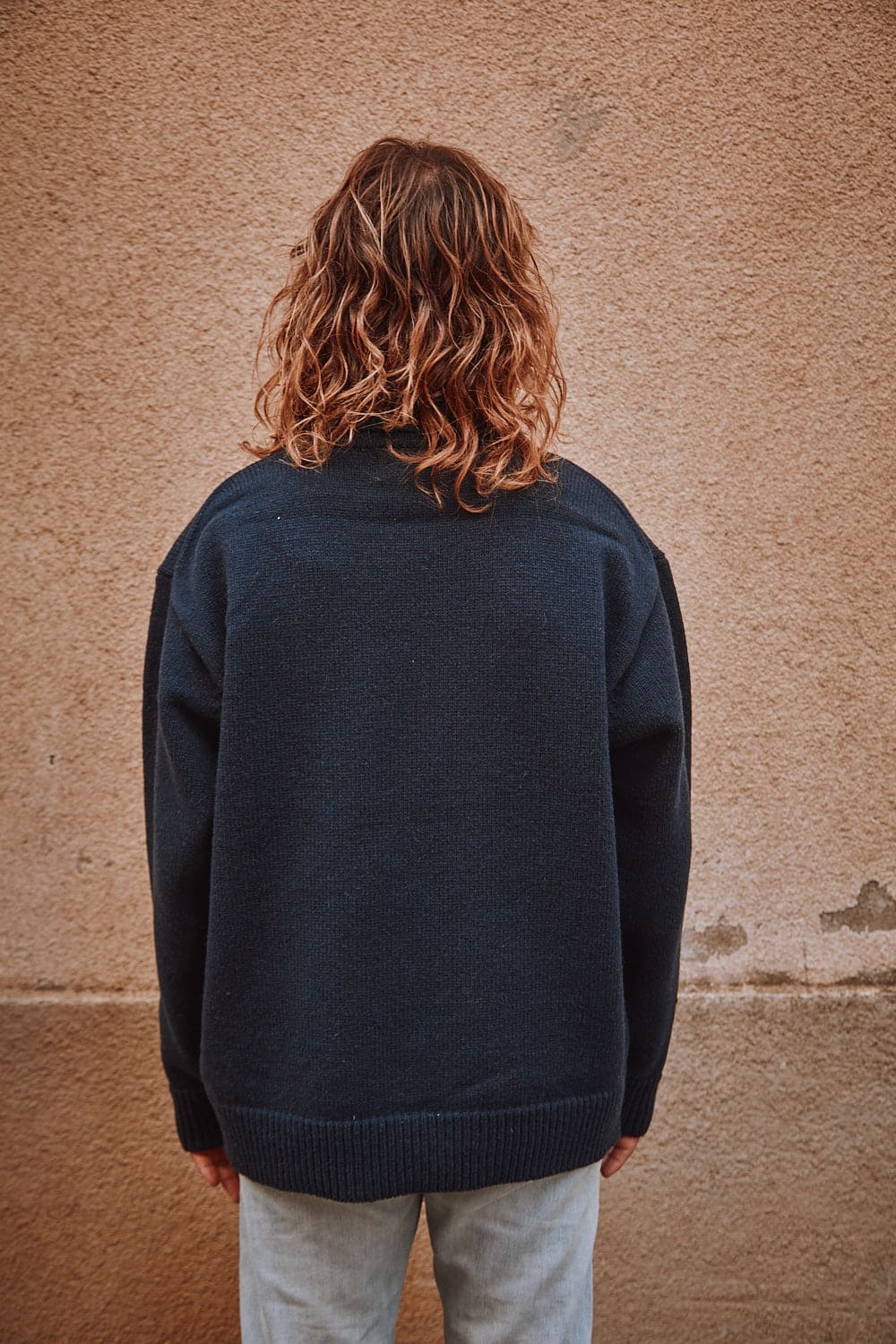 JACQUES Pull à col roulé pour hommes en laine mérinos - Bleu marine | L'Envers