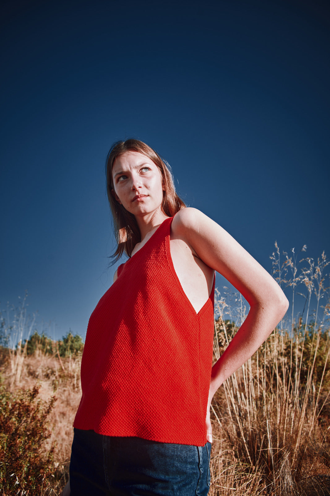 LARA Débardeur en coton biologique - Rouge