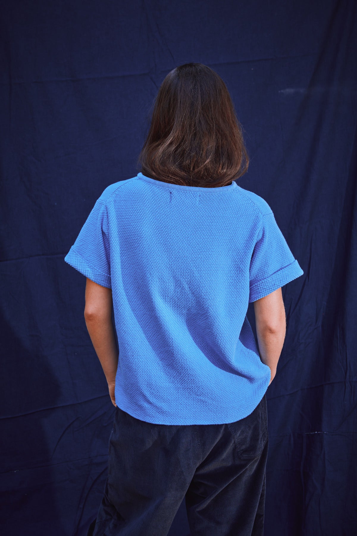LÉA T-Shirt à manches courtes en coton biologique - Bleu cyan