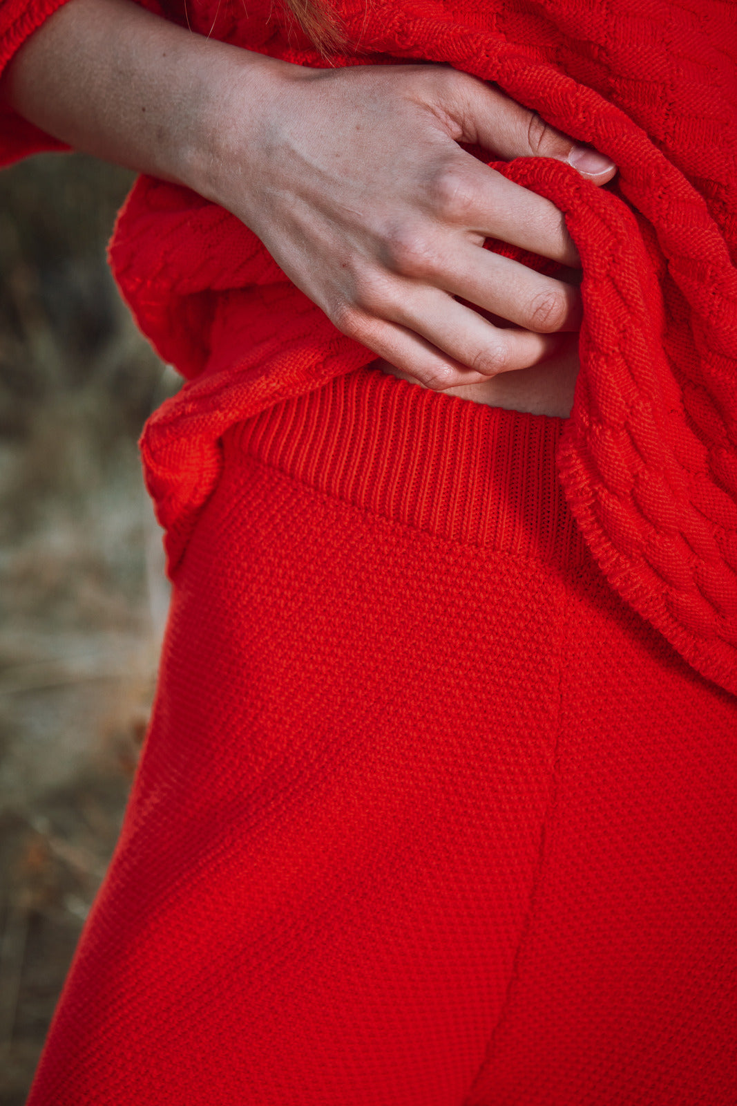 LOUISA Pantalon en coton bio - Rouge