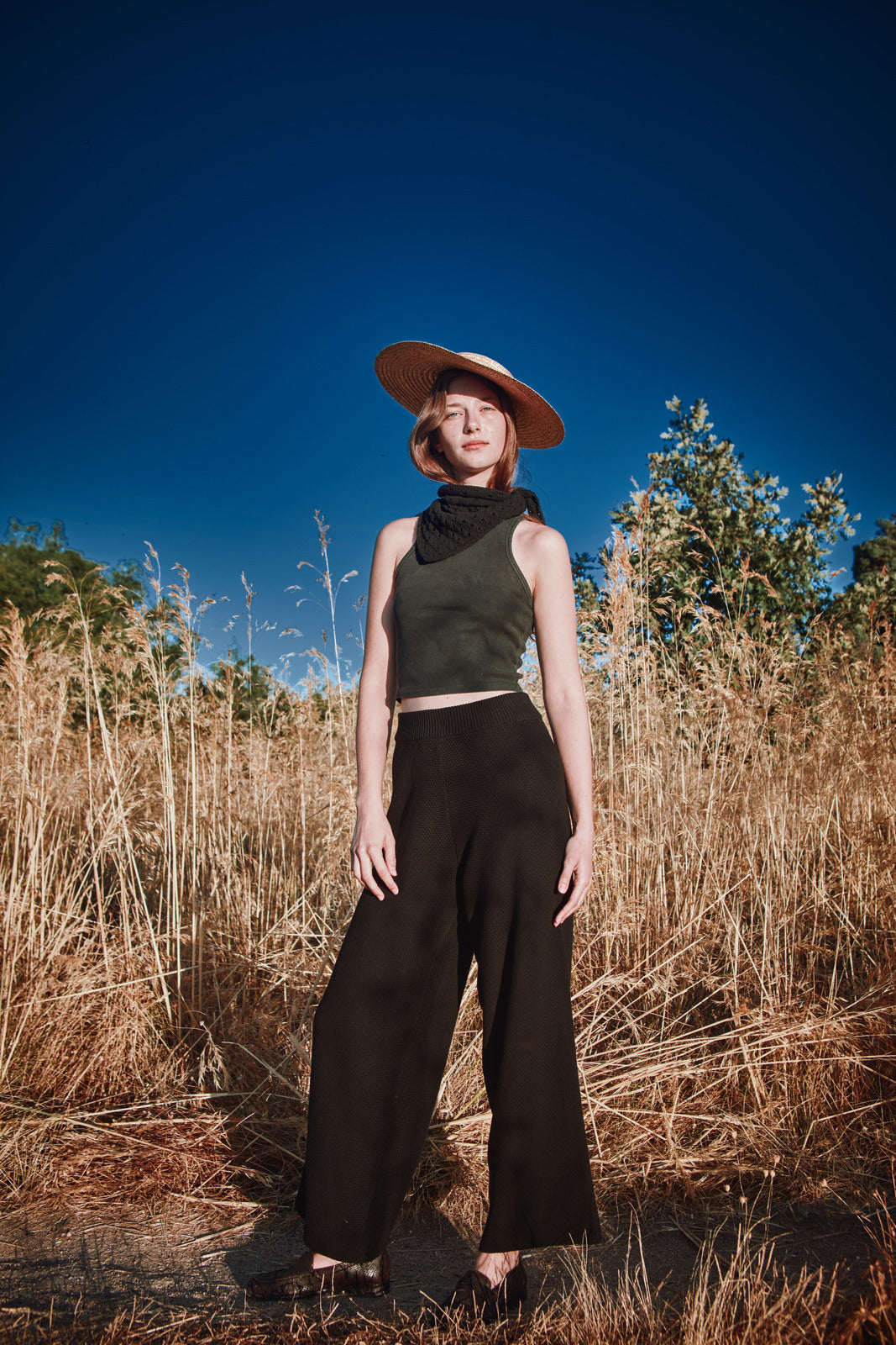 LOUISA Pantalon en coton bio - Noir