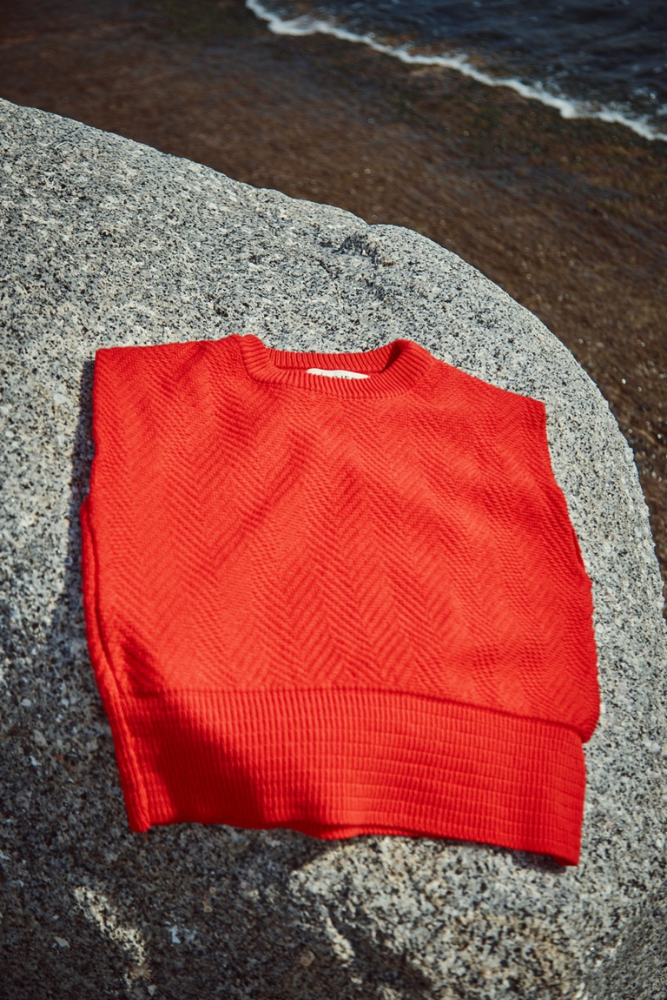 Top sans manches VALENTINE en coton biologique - Rouge (En stock)