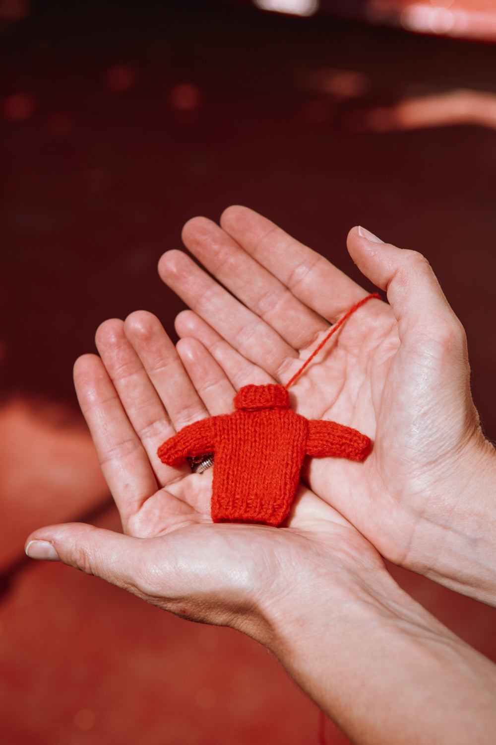 THERESE Mini Pull de Noël en laine mérinos - Rouge