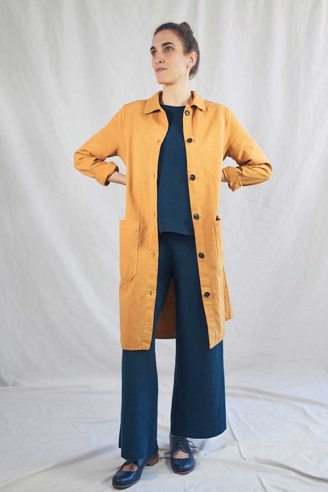 Article #222 - Veste en chanvre et coton PAULINE - moutarde