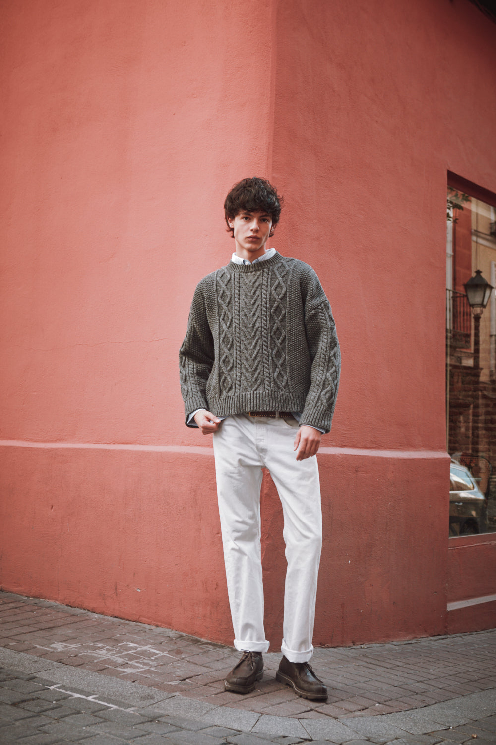 Pull irlandais ROGER pour homme en laine mérinos - Gris cendré