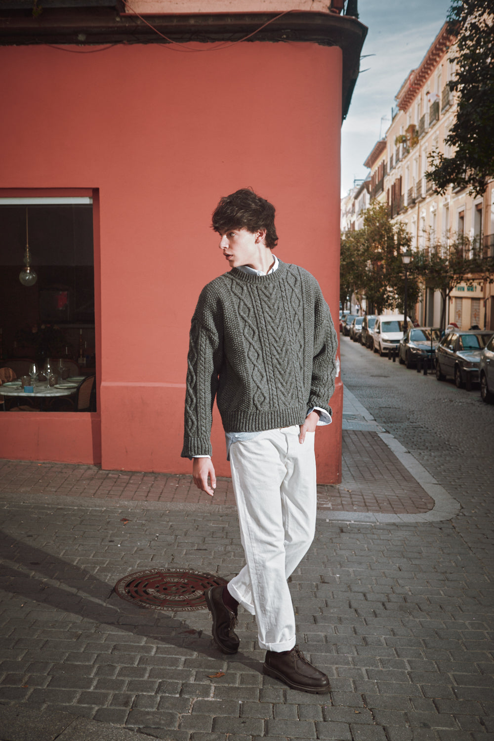 Pull irlandais ROGER pour homme en laine mérinos - Gris cendré