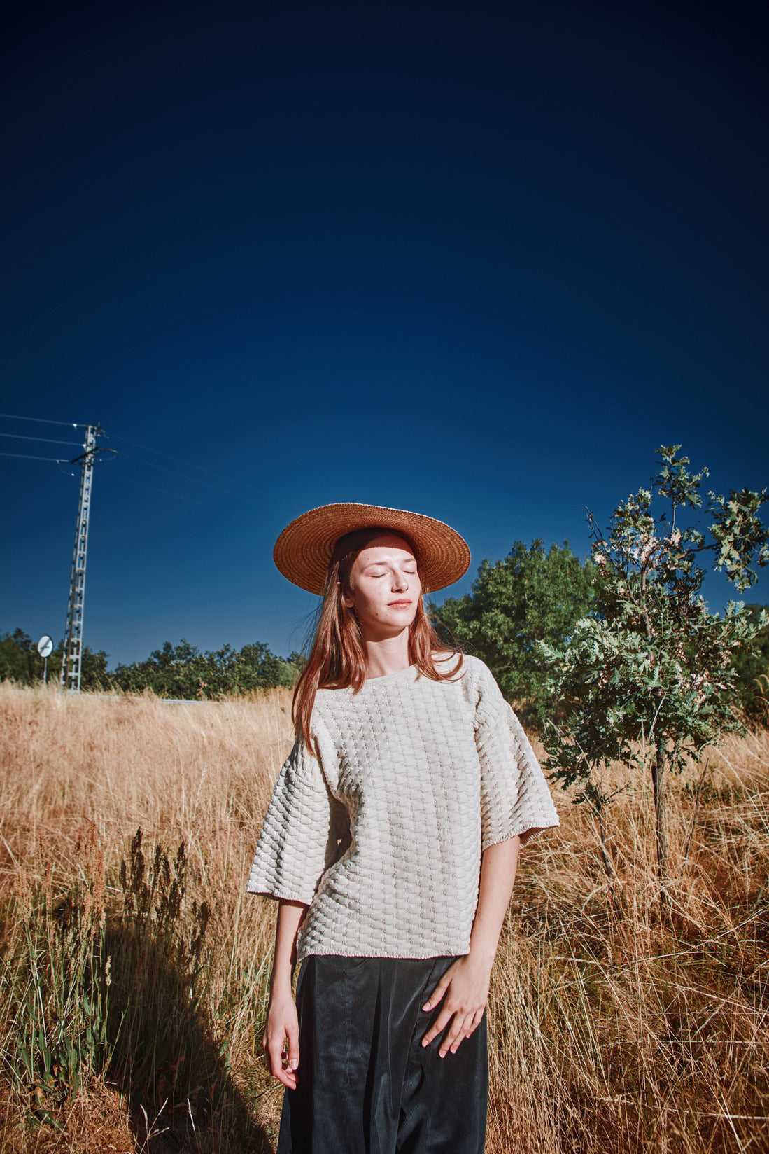SIDONIE T-shirt en mailles gauffrées de coton bio - Écru  L'ENVERS