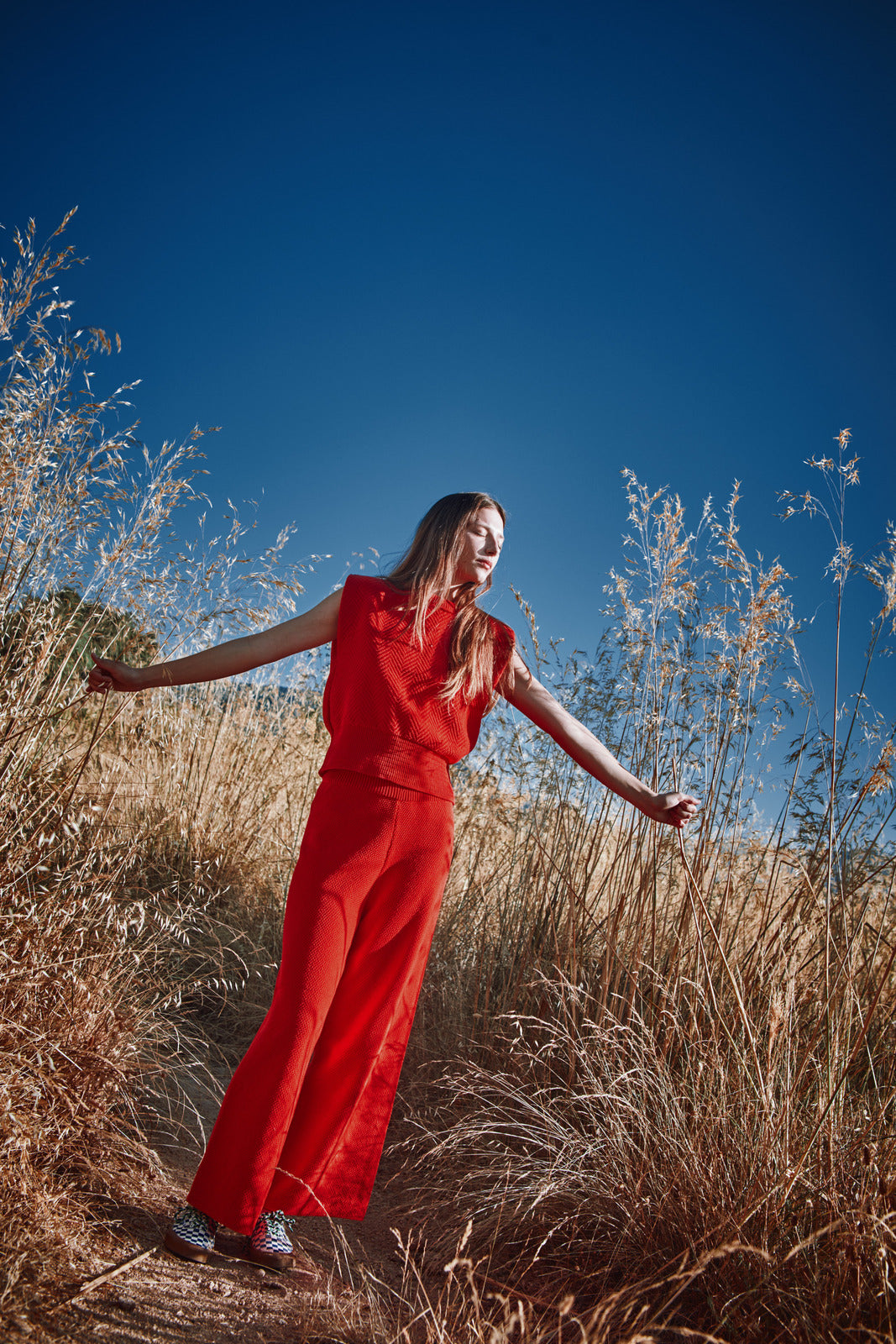 VALENTINE Top sans manches en coton biologique - Rouge